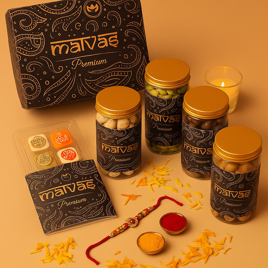 π Malvas Premium Rakhi Gift Hamper β Celebrate Love with a Touch of Taste!