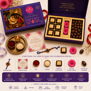 The Signature – Premium Rakhi Gift Hamper for Brother with 6 Handmade Chocolates, Choco Almonds & Scented Candle