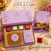 The Celebration | Premium Rakhi Gift Hamper for Brother with 4 Chocolates, Namkeen, Cookies & Designer Rakhi